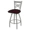 Holland Bar Stool Co 25" Swivel Counter Stool, Nickel Finish, Canter Bordeaux Seat X820 - alternate 1